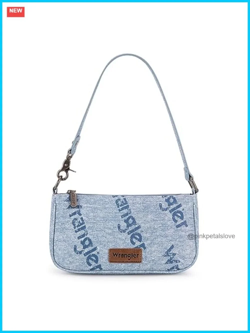 Top-Handle Hobo Handbag with Denim Print Clutch Shoulder Bag